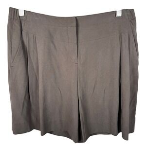 Halston Heritage 100% Silk High Waist Shorts Womens Size 10 Preppy Minimalist